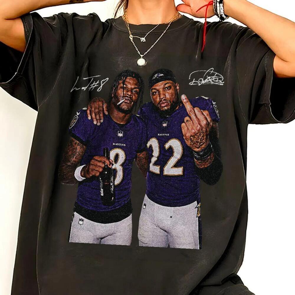 Lamar Jackson Derrick Henry Baltimore Football Retro 90S Funny Shirt
